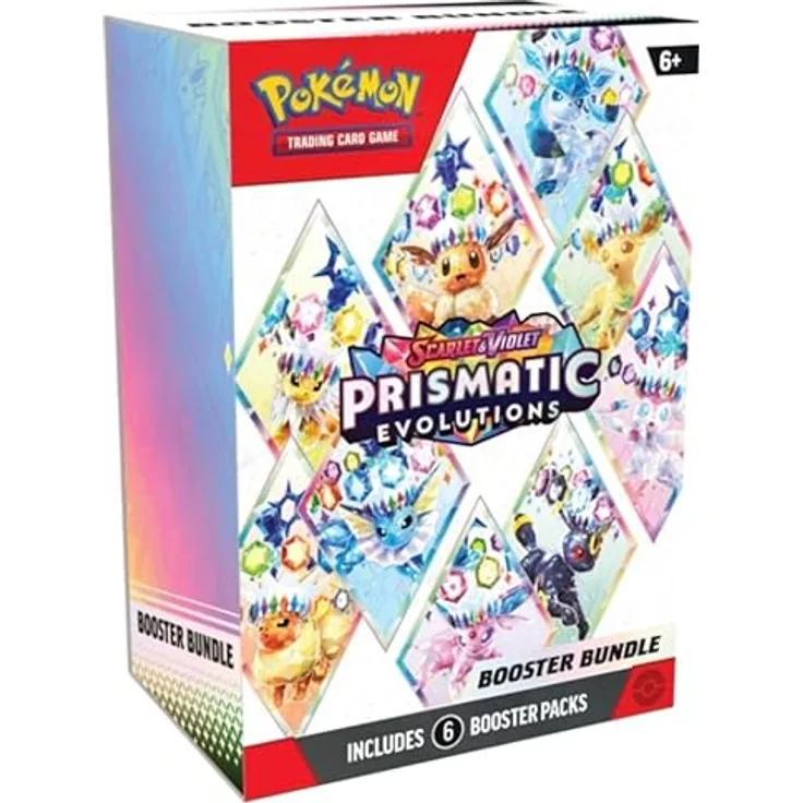The Pokemon Company Pokémon TCG: Scarlet & Violet - Prismatic Evolutionen Booster Bundle, 6 Booster-Packs der Erweiterung Scarlet & Violet: Prismatic Evolutions