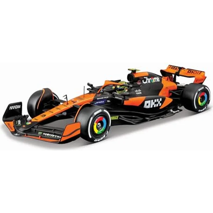 Bburago Build-It-Yourself Modellbausatz Formel 1 F1 McLaren MCL38 Norriss, Maßstab 1:24, detaillierte Nachbildung mit funktionierender Aufhängung und wechselbaren Rädern – Bild 1