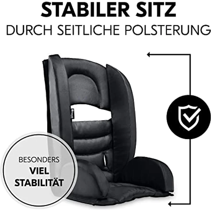 Hauck Sitzverkleinerer für Fahrradanhänger Bike Trailer Comfort Seat für Kinder ab 6 Monate, Geeignet für 5-Punkt-Gurt, Kompatibel mit hauck Dryk Duo, Stabile Seiten Weiche Polsterung (Black) – Bild 3