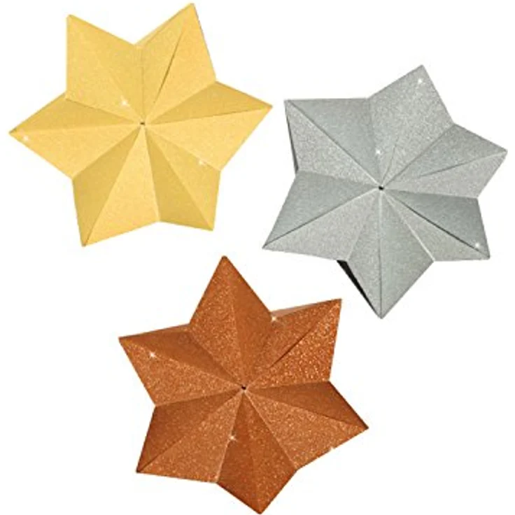 Ursus 3246899 - Faltblätter Metallic, Tonzeichenpapier 130 g/qm, 100 Blatt in 3 Farben, durchgefärbt, 10 x 10 cm, hohe Farbbrillanz – Bild 3