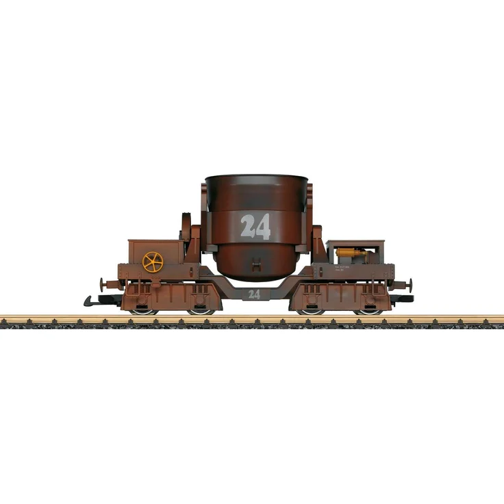 LGB Schlackenwagen, Modelleisenbahn-Wagen mit digital steuerbarer Entleerung, 32 cm mit Alterungsspuren