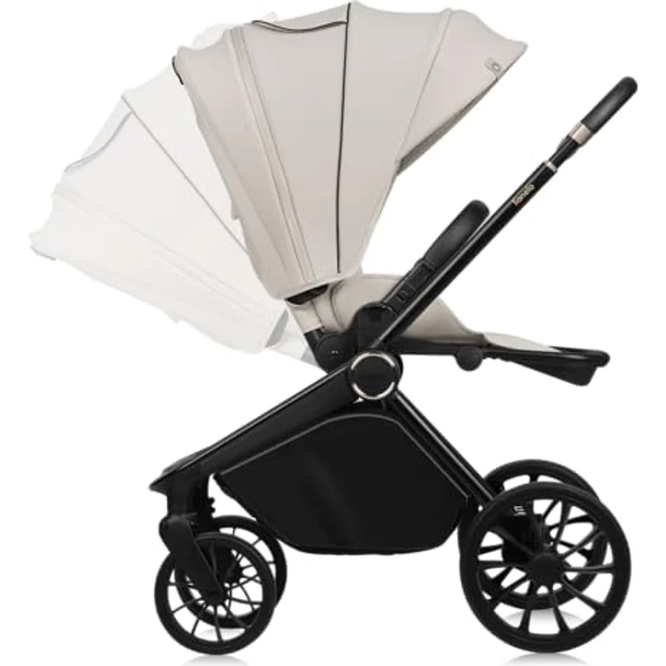 Lionelo MIKA PLUS 2-in-1 Buggy 0-48 Monate bis 22 kg AiryDots,Dämpfung, 360° drehbare PU-Räder, XXL-Verdeck, blau – Bild 3