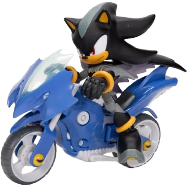 Sonic The Hedgehog DC x Sonic Shadow als Batman & Batcycle Actionfiguren-Set, 13 cm große Shadow-Actionfigur mit 22 Bewegungspunkten und interaktivem Fahrzeug mit beweglichen Rädern und Ständer – Bild 2