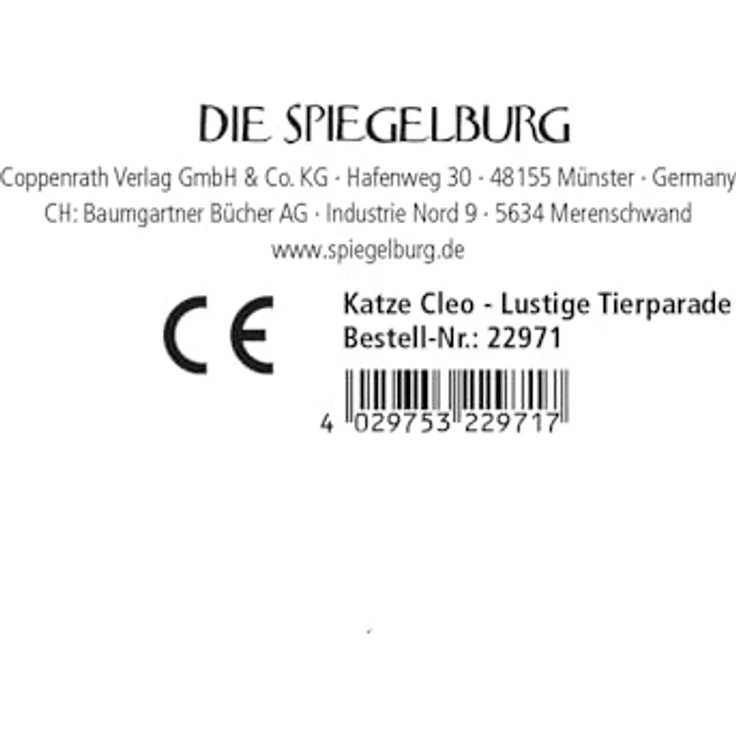Die Spiegelburg Coppenrath Lustige Tierparade – Plüsch Katze Cleo, sitzend, 20 cm, Leo-Muster mit glitzernden grünen Augen – Bild 3
