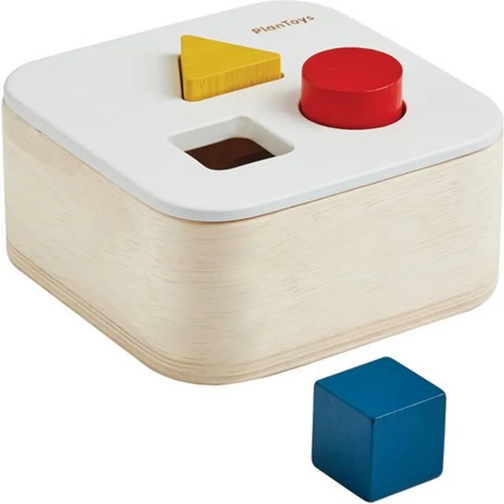 Plantoys Steckspielzeug Formen Sortieren, aus 100% Gummibaumholz, zur Förderung von Farben, Formen und Hand-Augen-Koordination, 16 x 16 x 7,5 cm