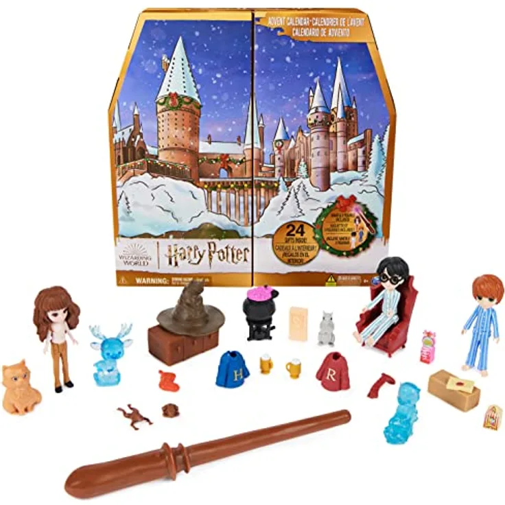 Wizarding World Harry Potter Magical Minis Adventskalender 2023 mit Mini-Zauberstab, 3 Spielfiguren und weiteren Überraschungen, Spielzeug für Kinder ab 6 Jahren, Fanartikel
