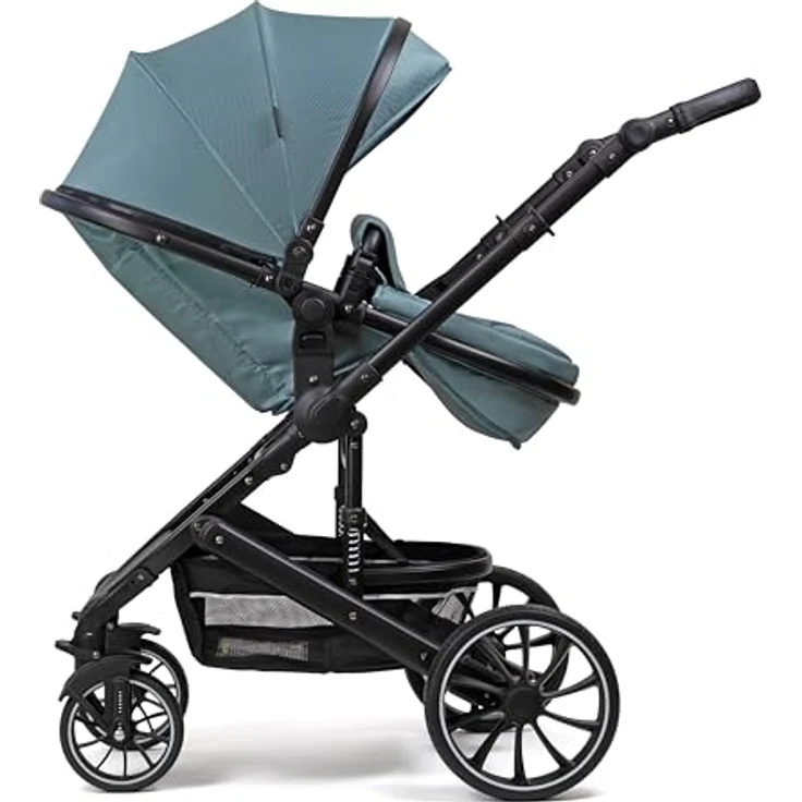 Pixini Kinderwagen Kalani 3in1 Kombikinderwagen, inkl. Babywanne & Buggy & Auto-Babyschale & Cupholder (glossy petrol) – Bild 4