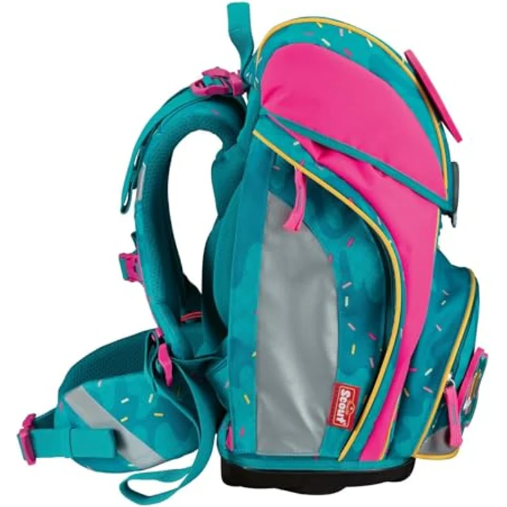 Scout Schulranzen Alpha (5-tlg), PET, ergonomisch, LED Display mit Pixel Grafik, 20 l Volumen, blau – Bild 3