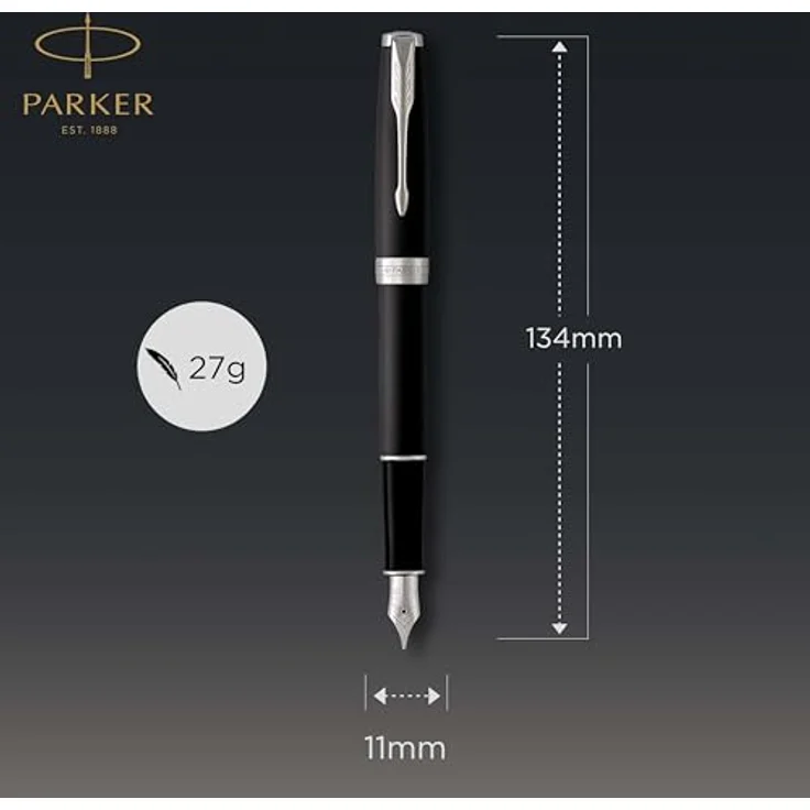 Parker Pen Sonnet, eleganter Schreibstift in Silber und Schwarz, hochwertige Verarbeitung und zeitloses Design – Bild 3