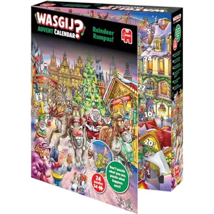 Wasgij Weihnachtspuzzle Adventskalender 2025, Rentier Raserei - 24 Tage Puzzleset mit 54 Teilen aus 100% recyceltem Karton für Erwachsene – Bild 4