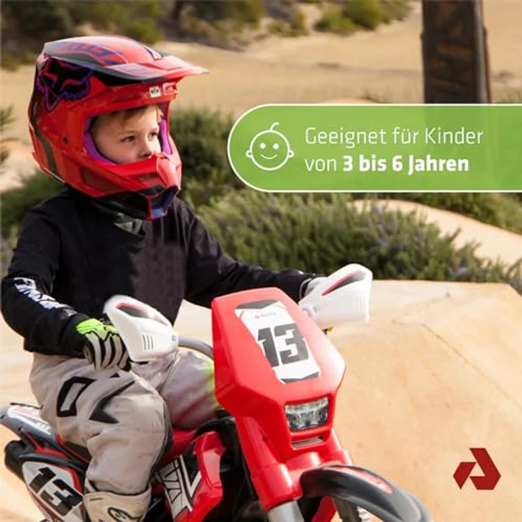 INJUSA Kawasaki Elektro Motorrad für Kinder, 12V mit Fußpedal, automatischer Bremse, Stützrädern und Motocross Design, grün, 3-6 Jahre – Bild 4