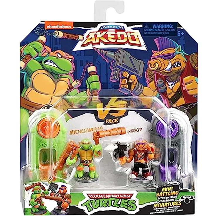 Big Buy Cooking Teenage Mutant Ninja Turtles Legends of Akedo: Michelangelo vs Evil Bepop, Kampffiguren-Set mit 2 Figuren, bunt, 4 Stücke, für Kinder ab 6 Jahren – Bild 2