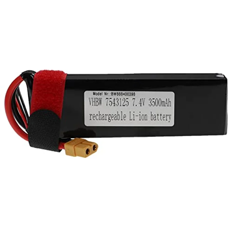 vhbw Li-Polymer Akku 3500mAh mit XT60 Stecker für Modellbau - 7,4V, 134 x 44 x 16mm, kompatibel mit Racing Car, Helikopter, Flugzeug – Bild 1