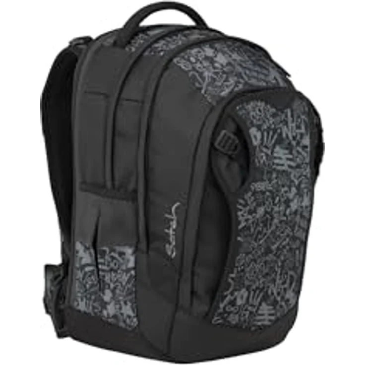Satch match plus Schulrucksack, ergonomisch und erweiterbar auf 35 Liter, mit Fronttasche Street Ink - Grau – Bild 3
