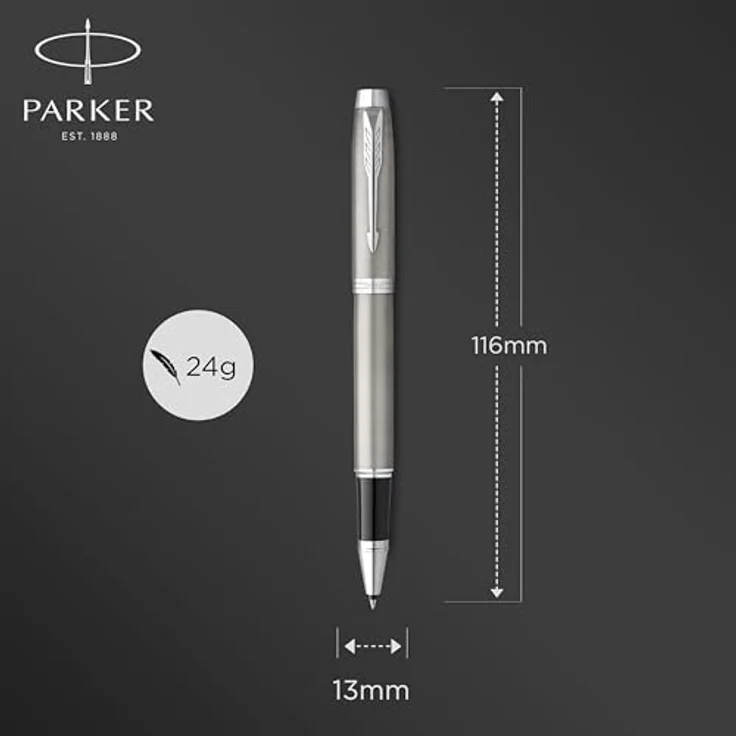 Parker Pen Tintenroller IM Essential, Edelstahl, Strichstärke M, schwarz, ergonomischer Griff – Bild 3