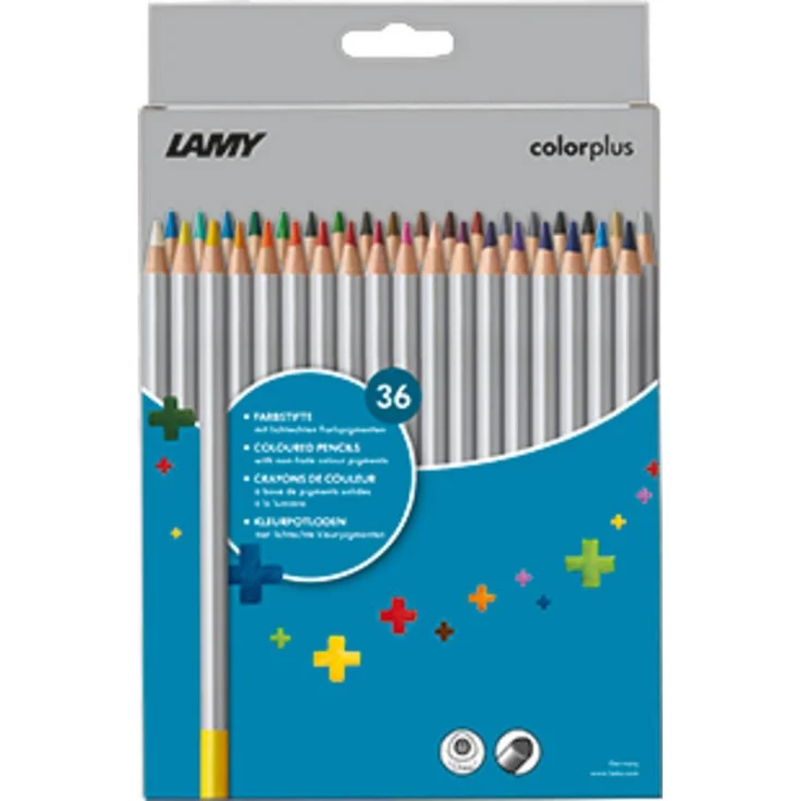 LAMY Buntstift colorplus 1233470 sort. 36St., Farbstifte für Schule und Hobby, schlanke Form, bruchfeste Mine – Bild 1