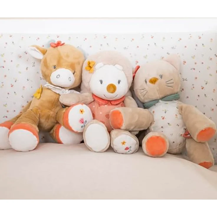 Nattou Plüschkatze Mila, 32 cm großes Kuscheltiertier aus weichem Nicki-Stoff, für Babys ab Geburt – Bild 3