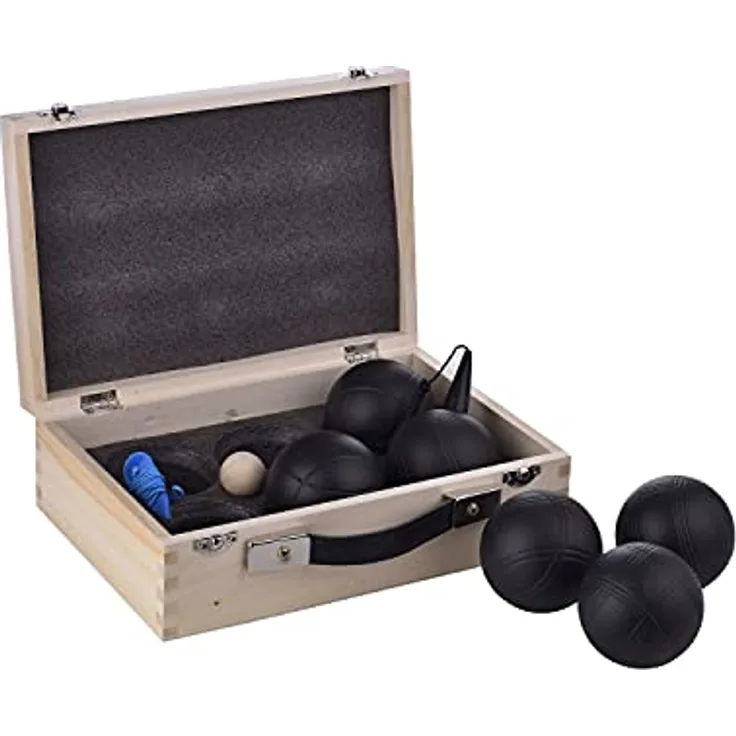 LAGUIOLE Petanque-Set, Boule-Spiele mit 6 Metallkugeln, Zielkugel und magnetischem Kugelfang