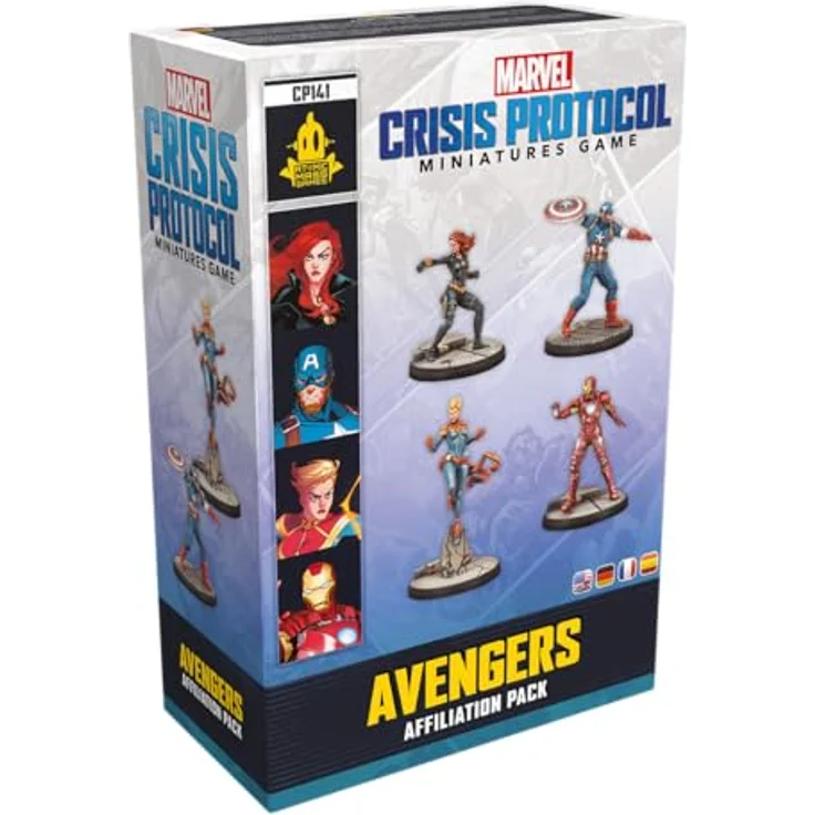 Atomic Mass Games AMGD2112 - Marvel: Crisis Protocol - Avengers Affiliation Pack, Erweiterung mit Miniaturen von Black Widow, Captain America, Captain Marvel und Iron Man, deutsch – Bild 1