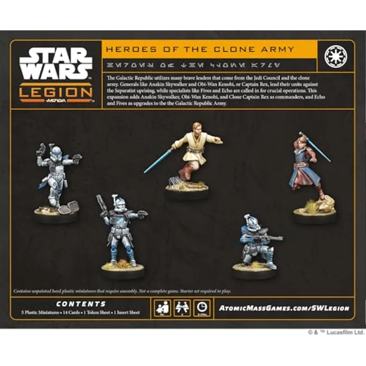 Atomic Mass Games Star Wars Legion Heroes of the Clone Army, Erweiterung mit Anakin Skywalker, Obi-Wan Kenobi und Klon-Captain Rex als Commander, für das Miniaturenspiel Star Wars™: Legion – Bild 4