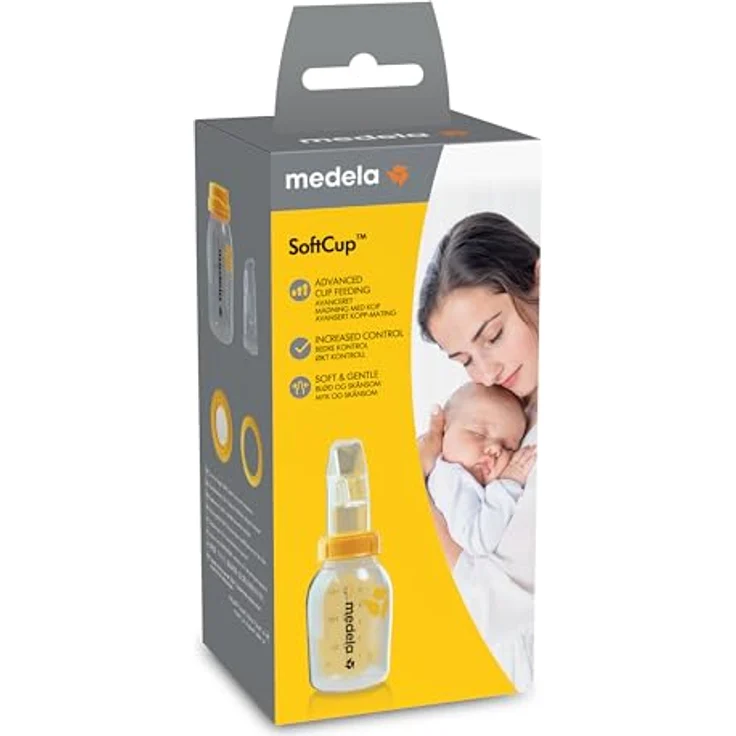 Medela SoftCup, Babyflasche 150 ml mit regulierbarem Milchfluss und gewölbtem Boden zur Fütterung bei Saugschwierigkeiten – Bild 2