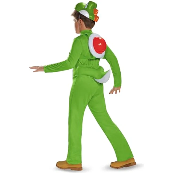 Disguise Yoshi Deluxe Kinderkostüm, grüner Overall mit aufblasbarem roten Panzer und Kopfbedeckung, 116 cm – Bild 2