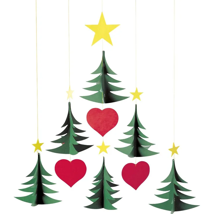 Flensted Mobiles, Babymobile, Weihnachtsbaum Mobile mit Geschenkbox