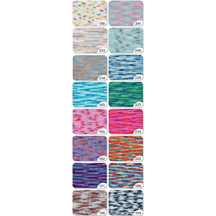 Gründl Cotton Quick Print Strickgarn / Häkelgarn (farbenfrohes Garn aus 100% Baumwolle, OEKO-TEX zertifiziert, 50 g / 125 m, Nadelstärke: 3 - 4, 1 x 50 g), Mint-Blau-Weiß-Grau-Mix Color – Bild 5