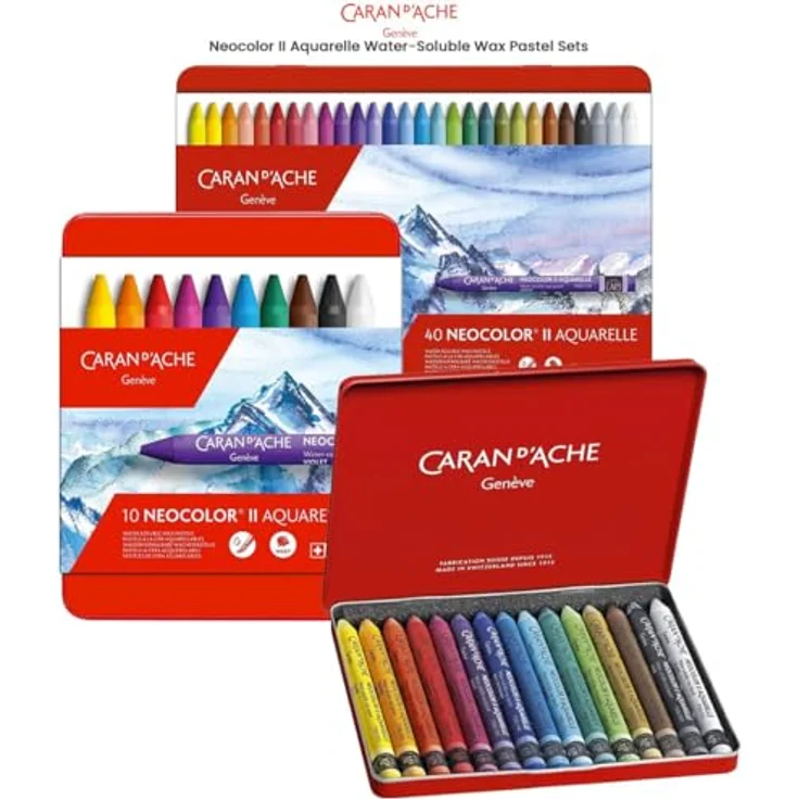 Caran d'Ache 7500330 Buntstifte, Wasservermalbar, 30er Set in Pastellfarben – Bild 4