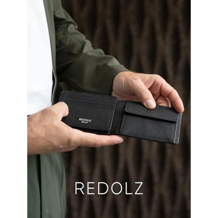 Redolz Leather Essentials Geldbörse RFID Leder 12 cm ausklappbar black – Bild 9