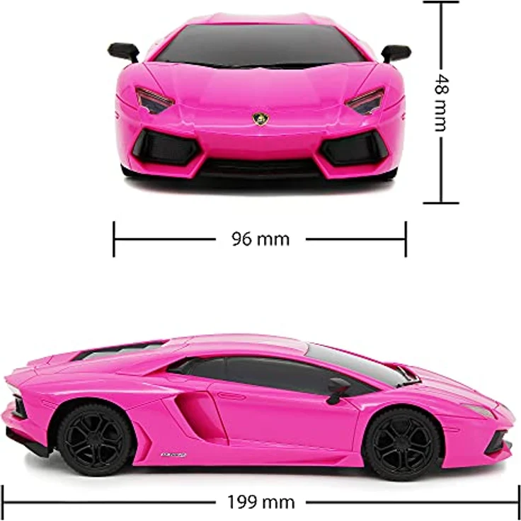 CMJ RC CARS Lamborghini Aventador LP700-4, ferngesteuertes Modellauto im Maßstab 1:24, rosa, mit funktionierenden Lichtern und 2.4GHz Frequenz – Bild 2