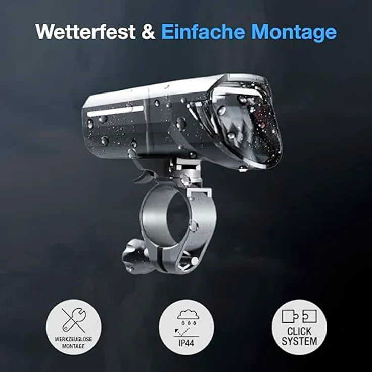 Fischer, Velolicht LED batteriebetrieben Schwarz – Bild 2