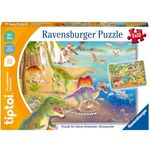 Ravensburger tiptoi Puzzle 00198 Dinosaurier Puzzle für kleine Entdecker ab 3 Jahren, interaktives Spielzeug mit tiptoi Stift, Schwarzweiß