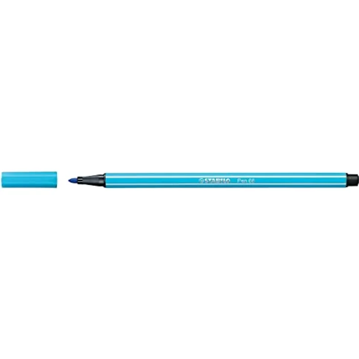 STABILO Pen 68, Premium-Filzstift mit 1 mm robuster Spitze, azurblau, hohe Farbbrillanz und bis zu 24 Stunden Austrocknungsschutz – Bild 1