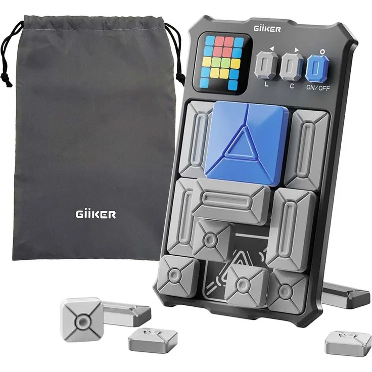 GiiKER Super Slide elektronisches Puzzlespiel, interaktives Schiebepuzzle mit LED-Display und über 500 Herausforderungen, geeignet für Kinder ab 6 Jahren, Bluetooth-fähig