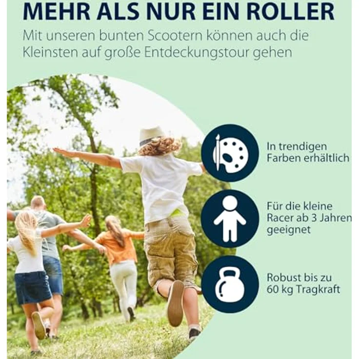 Hudora Cityroller Up 145 Junior, höhenverstellbar, klappbar, bis 60kg, für Kinder ab 3 Jahren, rutschfeste Trittfläche – Bild 6