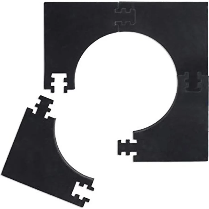 Relaxdays Schutzring für Dartscheiben, quadratisches Auffangfeld mit 3 cm dickem Wandschutz, 45 cm Durchmesser, 4 Teile – Bild 6