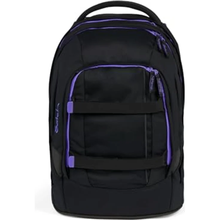 Satch Schulrucksack Pack, aus 100% recycelten PET-Flaschen, mit Organizer und verstellbarem Tragesystem, schwarz – Bild 9