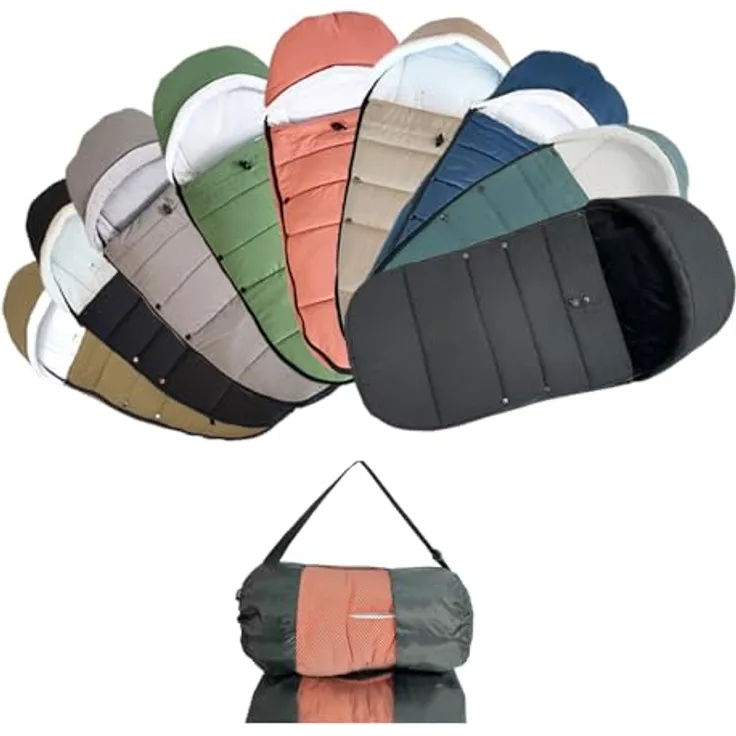 Brogtorl Universeller Kinderwagen-Fußsack, kompatibel mit Babyzen YOYO/YOYO2, Stokke YOYO3 & Bugaboo, wind- und kältesicher, verstellbare Länge, schwarz