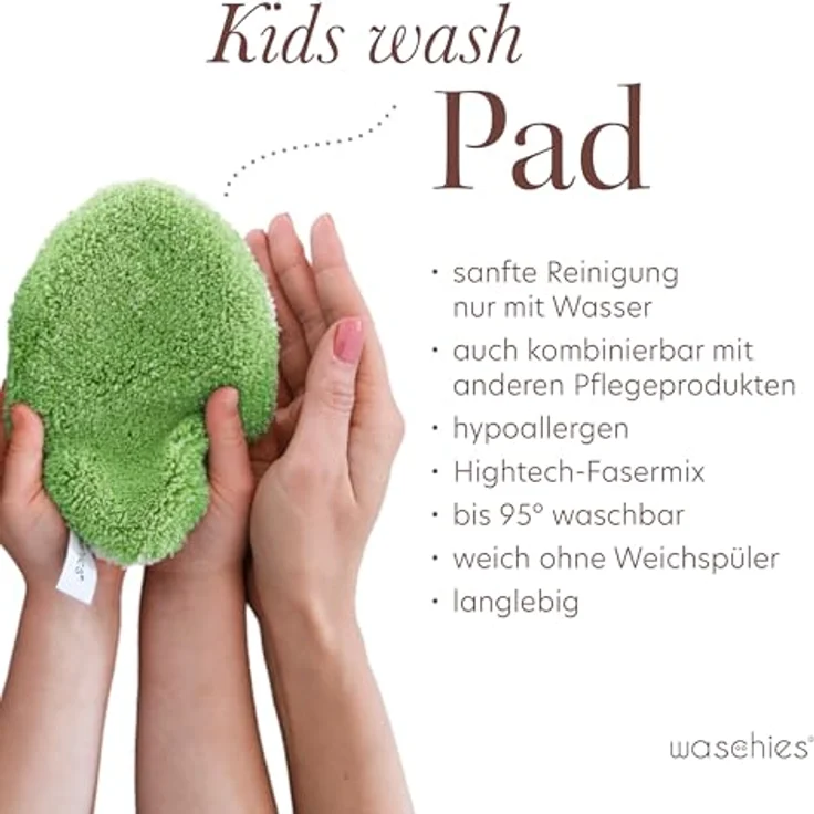 waschies "Travel Set Kids", nachhaltige & wasserabweisende Aufbewahrungstasche inkl. wiederverwendbarer, hypoallergener Waschpads für Unterwegs, Pastel Blue – Bild 5