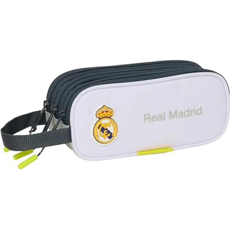 Safta Real Madrid Equiicion 25/26 Federmäppchen mit 3 Reißverschlüssen, robustes Polyester, für Kinder von 5 bis 14 Jahren, 21 x 7 x 8,5 cm – Bild 1