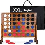 Toyfel Vier Gewinnt Spiel XXL Holzspielzeug Groß – Spielklassiker 4 Gewinnt aus FSC® Holz Indoor & Outdoor Spiele – Premium Gesellschaftsspiel für Erwachsene & Kinder ab 4 Jahren - Ace, Kiefernholz, Farbe unbekannt