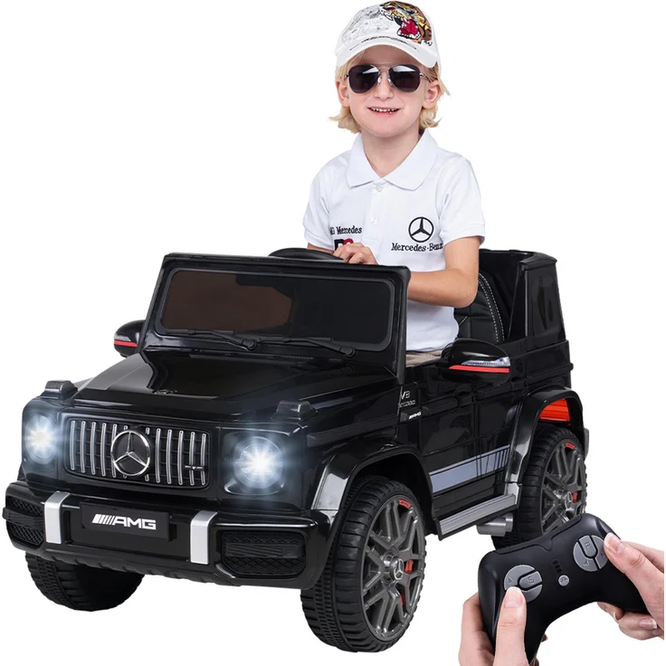 Actionbikes Motors Mercedes AMG G63, Kinder Elektro Auto mit Fernbedienung, Startsound, LED-Scheinwerfer und Bluetooth, Schwarz, für 3–6 Jahre