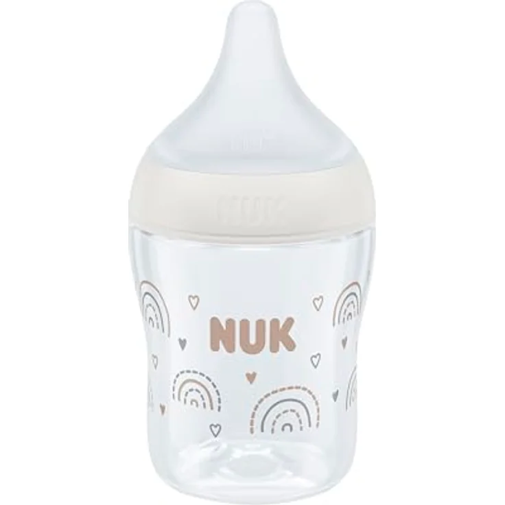 Nuk PP-Flasche Perfect Match 150 ml, Silikon-Sauger Gr. S, Temperaturkontrolle, Anti-Colic, Regenbogen - Weiß – Bild 2