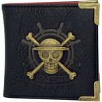 One Piece Anime Geldbeutel Strohhut-Skull, Polyurethan, Schwarz, mit 3D Logo und Münzfach