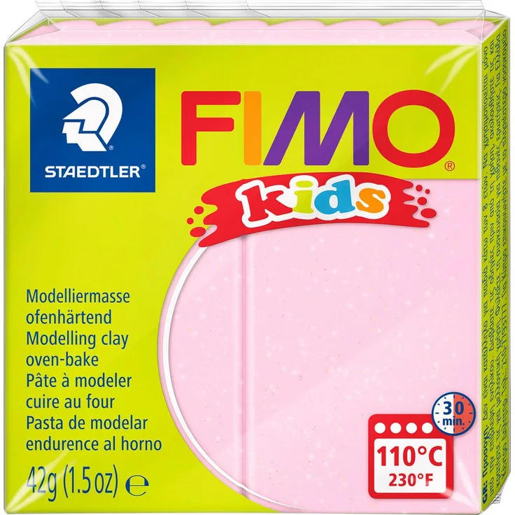 FIMO Modelliermasse kids, 42 g - 16 Farben zum Modellieren und Kneten, wiederverschließbar, für Kinder