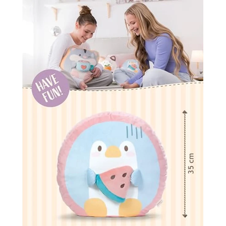Nici Kuscheltier mymochi, Pinguin Waddle mit Wassermelone, 35x33x12cm, flauschig und niedlich – Bild 4
