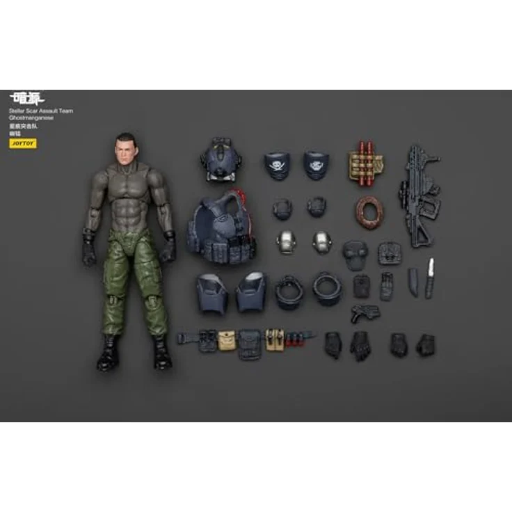 JOYTOY Dark Source Stellar Scarer Ghost Mangan Figur, 1/18 Militär Soldat mit dunklem Fantasy-Design – Bild 3