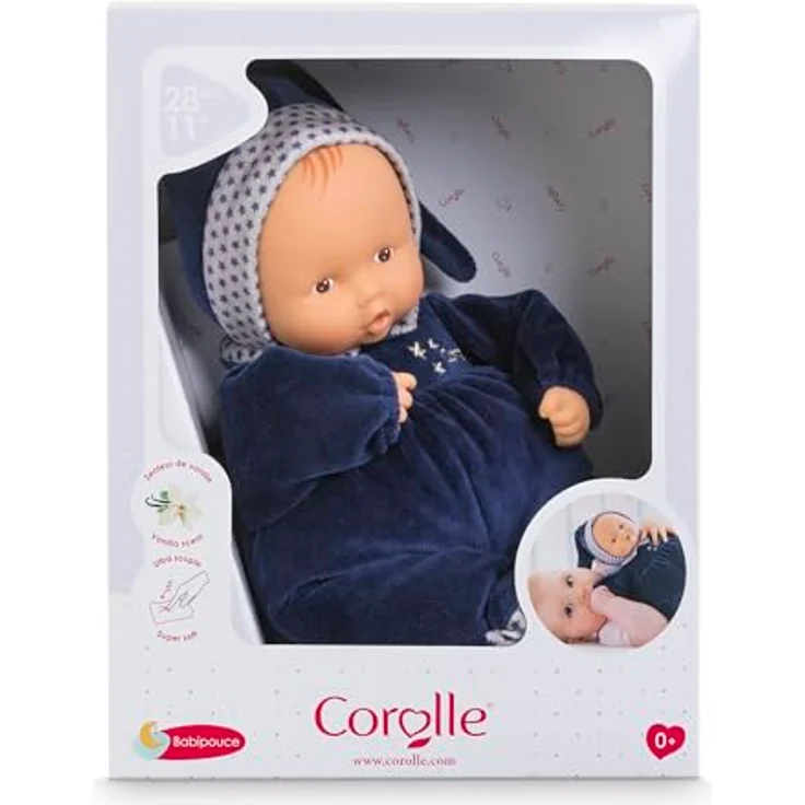 Corolle Babypuppe Babipouce Marine Rêves d'Étoiles, Kuschelpuppe 28cm mit Vanilleduft, blau, waschbar – Bild 4