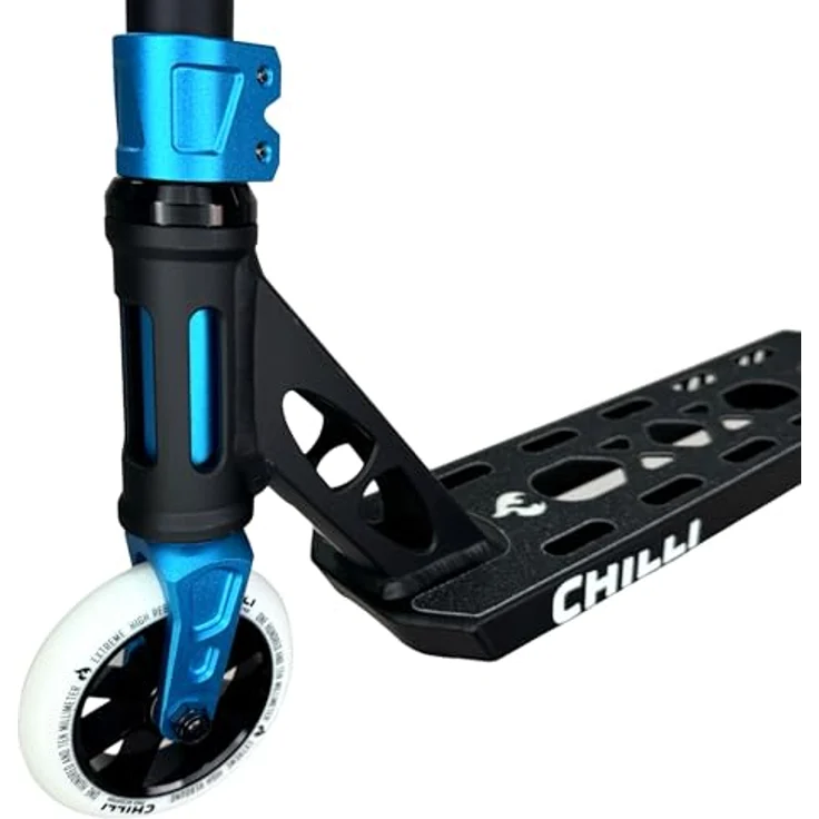 F26 Chilli Pro Base Critter Stunt-Scooter Park | Einsteiger + Profi | ABEC 9 | Stahl Lenker | Griptape | Ventus Light M H=82cm Schwarz/Türkis – Bild 5